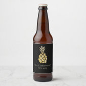 Ananas Name Wasserfarbenstift Personalisiert Bierflaschenetikett (Vorderseite)
