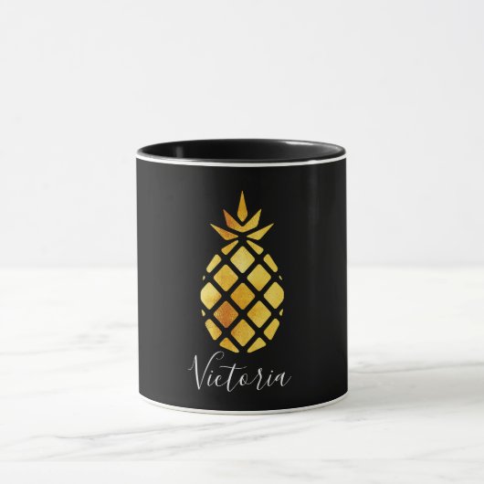 Ananas-Namensschild Tasse (Zentrum)