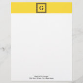 Ananas, Navy Blue Greece Key #1 Gerahmtes Monogram Briefkopf (Vorderseite)