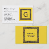 Ananas, Navy Blue Greece Key #1 Gerahmtes Monogram Visitenkarte (Vorne/Hinten)