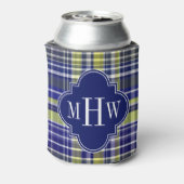 Ananas Navy Blue White Preppy Monogram Dosenkühler (Kanne Rückseite)