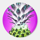 Ananas Neon farbenfrohe tropische Früchte Hawaii Magnet (Vorne)