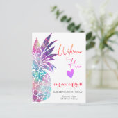 Ananas, neue Adresse des Herzens Ankündigungspostkarte (Stehend Vorderseite)