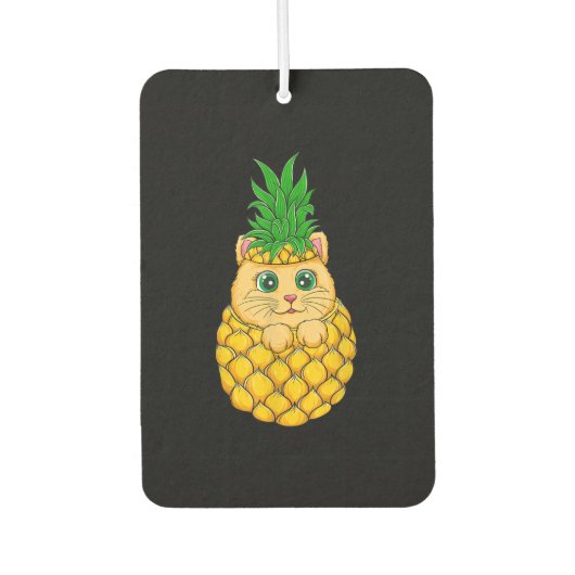 Ananas | Niedlich Cat Lover | Sommerfruchtgeschenk Autolufterfrischer (Vorderseite)