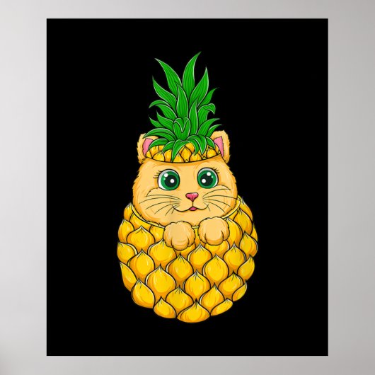 Ananas | Niedlich Cat Lover | Sommerfruchtgeschenk Poster (Vorne)