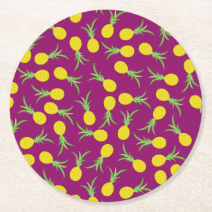 Ananas Niedlich Sommer 1. Geburtstag Party Thema Runder Pappuntersetzer