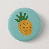 Ananas | Niedliche Unfruchtbarkeit IVF Cyan Blue G Button (Vorderseite)