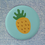 Ananas | Niedliche Unfruchtbarkeit IVF Cyan Blue G Button<br><div class="desc">Schönes super niedliches Ananas Design Grafik-Abzeichen auf einem cyan blauen grüne Hintergrund, um das Bewusstsein für Unfruchtbarkeitsfragen zu erhöhen und unterstützen diejenigen, die durch Fruchtbarkeitsbehandlungen wie IVF, ICSI, IUI. Frauen auf der ganzen Welt haben sich an der sonnigen bunten Frucht als Symbol ihrer Fruchtbarkeitsreise klammert - ein Ananas ist ein...</div>