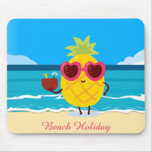 Ananas Obst auf Beach Holiday Niedlich farbenfroh Mousepad