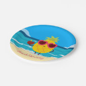 Ananas Obst auf Beach Holiday Niedlich farbenfroh Pappteller (Schrägansicht)