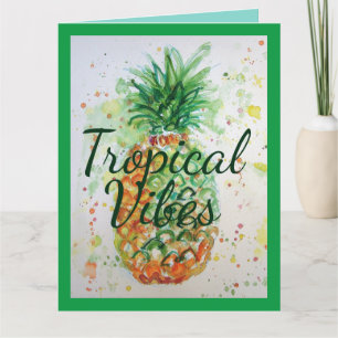 Ananas Obst Essen Tropische Vibes Orange Limette Karte