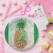 Ananas Obst Tropische Lebensmittel Tropische Kunst Pappteller (Party)