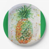 Ananas Obst Tropische Lebensmittel Tropische Kunst Pappteller (Vorderseite)