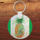 Ananas Obst Tropische Lebensmittel Tropische Kunst Schlüsselanhänger (Vorderseite)