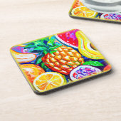 Ananas Orange Banana Fruits. Jetzt kaufen Getränkeuntersetzer (Linke Seite)