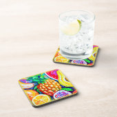 Ananas Orange Banana Fruits. Jetzt kaufen Getränkeuntersetzer (Rechte Seite)