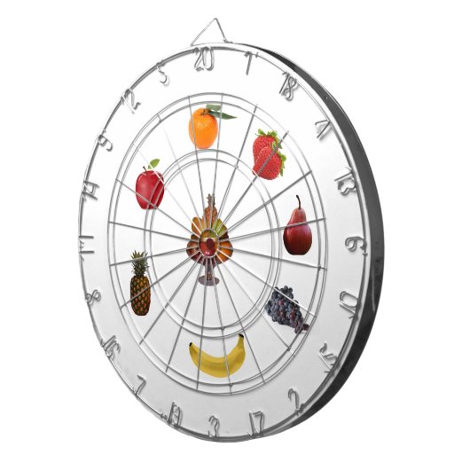 Ananas, Orange, Birne, Apfel, Trauben Obst Dartscheibe (Vorderseite rechts)
