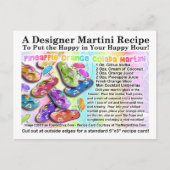 Ananas Orange Colada Tropisches Martini Rezept Postkarte (Vorderseite)