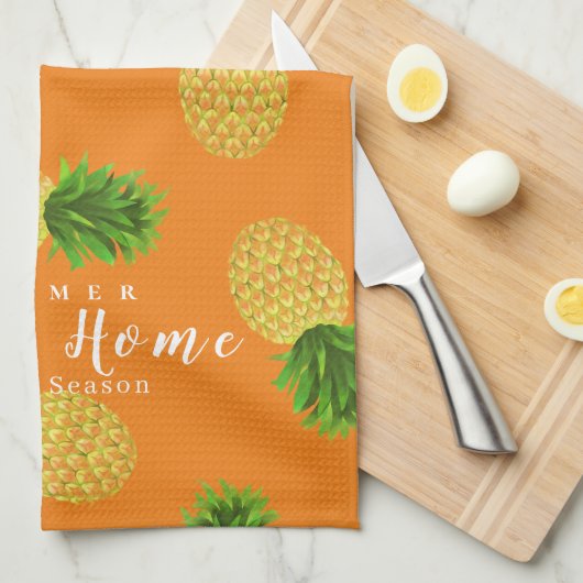 Ananas Orange Geschirrtuch (Viertel Falte)