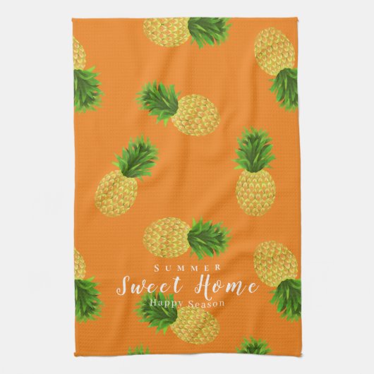 Ananas Orange Geschirrtuch (Vertikal)
