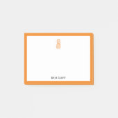 Ananas, orange, weiß, mit Name Post-it Klebezettel (Vorderseite)