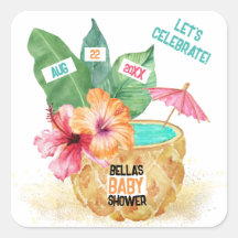 Ananas Palm Hibiskus Tropical Beach Baby Dusche