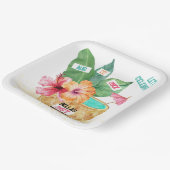 Ananas Palm Hibiskus Tropischer Cocktail Geburtsta Pappteller (Gewinkelt)