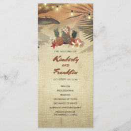 Ananas Palm String Lights Beach Wedding Programm