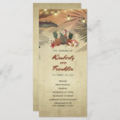 Ananas Palm String Lights Beach Wedding Programm (Vorne/Hinten)