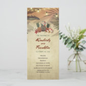 Ananas Palm String Lights Beach Wedding Programm (Stehend Vorderseite)