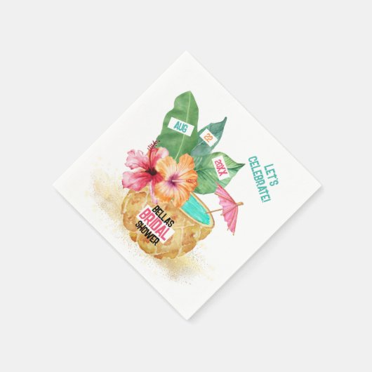 Ananas Palm Tropical Beach Brautparty Serviette (Ecke)