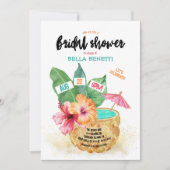 Ananas Palm Tropical Brautparty Einladung (Vorderseite)