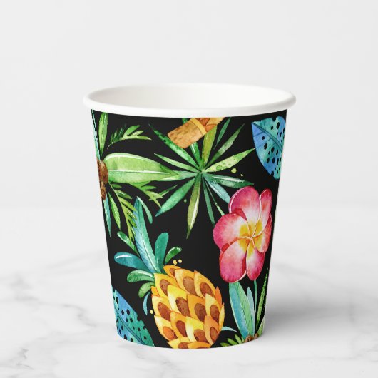 Ananas Palme Palme Tropical Paper Cups Pappbecher (Rückseite)