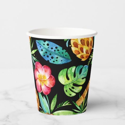 Ananas Palme Palme Tropical Paper Cups Pappbecher (Vorderseite)