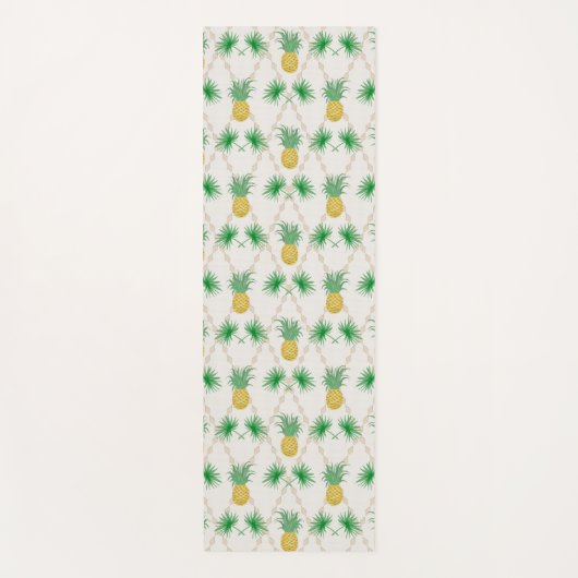 Ananas-Palmen-Blätter Retro-Zierprin Yogamatte (Vorderseite)