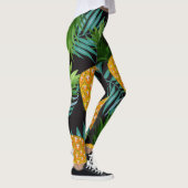 Ananas-Palmen-Schwarzes Band Leggings (Rechts)