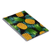 Ananas-Palmen-Schwarzes Band Notizblock (Rechte Seite)