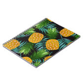 Ananas-Palmen-Schwarzes Band Notizblock (Linke Seite)