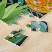 Ananas-Palmen-Schwarzes Band Puzzle (Seite)