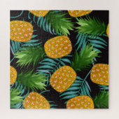 Ananas-Palmen-Schwarzes Band Puzzle (Horizontal)