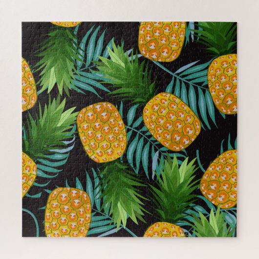 Ananas-Palmen-Schwarzes Band Puzzle (Vertikal)