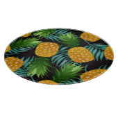 Ananas-Palmen-Schwarzes Band Schneidebrett (Ecke)