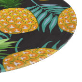 Ananas-Palmen-Schwarzes Band Schneidebrett (Ecke)