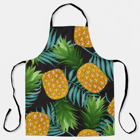 Ananas-Palmen-Schwarzes Band Schürze (Vorderseite)