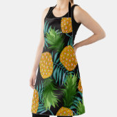 Ananas-Palmen-Schwarzes Band Schürze (InSitu)