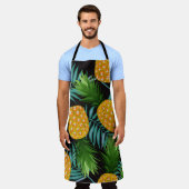 Ananas-Palmen-Schwarzes Band Schürze (Getragen)