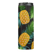 Ananas-Palmen-Schwarzes Band Thermosbecher (Rückseite)