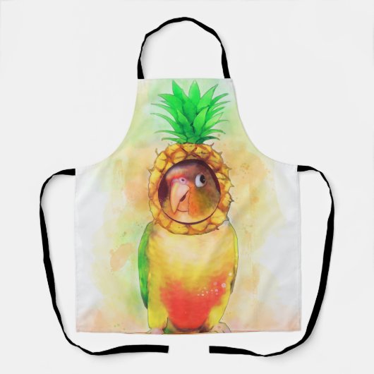 Ananas-Papagei mit Ananashut Schürze (Vorderseite)