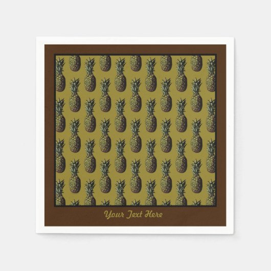 Ananas-Papier Napkins - Fakultative Personalisieru Serviette (Vorderseite)