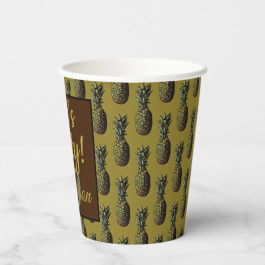 Ananas-Papiergruppen Pappbecher (Rückseite)